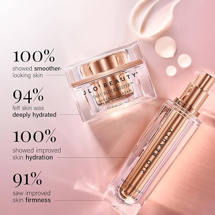JLO BEAUTY Skin Care Set, 3-Step Daily Routine with Gel Cream Cleanser, Facial Serum & Face Moisturizer, Hydrating & Firming Skincare Set for Smoother, Glowing Skin, 3 Piece Kit